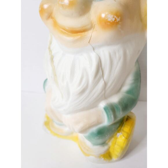 Vintage Christmas Elf Gnome on‎ a Log Light Up Plastic Blow Mold - Picture 6 of 8